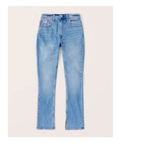 Abercrombie Curve Love High Rise Ankle Slit Skinny Jeans